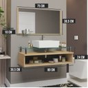 Ver imagem 2 de Gabinete Banheiro Jade 80 Cm Armário com Espelheira, Cuba e Tampo de Vidro Temperado:freijo
