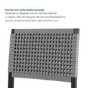 Ver imagem 5 de Kit 2 Cadeiras de Jantar Estofadas com Corda Náutica Madri Prata/Preto