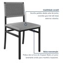 Ver imagem 7 de Kit 2 Cadeiras de Jantar Estofadas com Corda Náutica Madri Prata/Preto