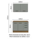 Ver imagem 4 de Kit com Balcão e Armário Aéreo Multiuso 120cm Agata Madesa