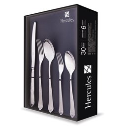 Faqueiro 30 Peças de Aço Inox com Estojo de Papelão Hercules Classique - 1