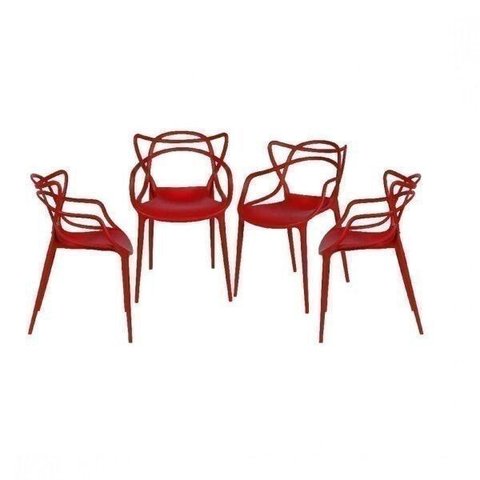 Kit 4 Cadeiras Solna Allegra Vermelho
