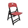 Conjunto De Mesa Dobravel 70X70 Com 4 Cadeiras Preto Polipropileno Vermelho - 6