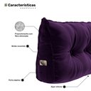 Ver imagem 5 de Almofada para Cabeceira Encosto Apoio Lombar Spot 160cm com Porta Celular Veludo - Desk Design