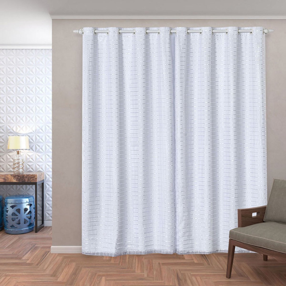 Cortina Tecido Voil Forro Blecaute Corta Luz 2,80m X 2,30m 100% Blackout Sala Quarto Janela Porta Br - 2