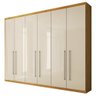 Guarda-Roupa Casal Luxe 2,70 Metros 6 Portas 6 Gavetas Cinamomo/Off White - Panorama Móveis - 3