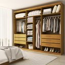 Ver imagem 2 de Guarda-Roupa Casal Luxe 2,70 Metros 6 Portas 6 Gavetas Cinamomo/Off White - Panorama Móveis