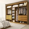 Guarda-Roupa Casal Luxe 2,70 Metros 6 Portas 6 Gavetas Cinamomo/Off White - Panorama Móveis - 2