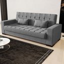 Ver imagem 2 de Sofá Cama Decorativo 210cm Beesley Linho Grafite - Gran Belo