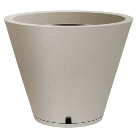 Vaso Petra Cone 30 com Prato (20l) Cor Cimento Nutriplan