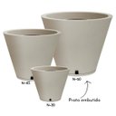 Ver imagem 4 de Vaso Petra Cone 30 com Prato (20l) Cor Cimento Nutriplan