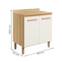 Ver imagem 4 de Balcão Intenza com Tampo 80 Cm e 2 Gavetas Freijo/off White