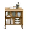 Ver imagem 3 de Balcão Intenza com Tampo 80 Cm e 2 Gavetas Freijo/off White