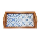 Ver imagem 2 de Bandeja de madeira com dois azulejos mais puxador em madeira