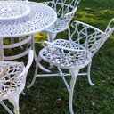 Ver imagem 5 de Conjunto de Jardim Viena Mesa 1,25m Giratória 6 Cadeiras e Guarda Sol Bege