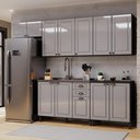 Ver imagem 2 de Cozinha Modulada Firenze 5 Peças com Balcão 120cm Chumbo/titânio sem Tampo - Indékes
