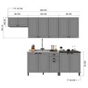 Ver imagem 4 de Cozinha Modulada Firenze 5 Peças com Balcão 120cm Chumbo/titânio sem Tampo - Indékes