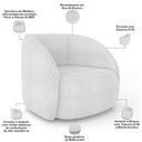 Ver imagem 6 de Kit Sofá 4 Lugares Eron 288cm com Poltrona Giratória Angelina M03 Bouclê Branco - Lyam Decor