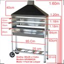 Ver imagem 5 de Churrasqueira Para Espetinho Carrinho Inox Para Vender Espetinhos 95x25 Com 03 Grelhas Aramada Urugu