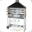Ver imagem 2 de Churrasqueira Para Espetinho Carrinho Inox Para Vender Espetinhos 95x25 Com 03 Grelhas Aramada Urugu