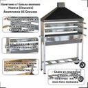 Ver imagem 6 de Churrasqueira Para Espetinho Carrinho Inox Para Vender Espetinhos 95x25 Com 03 Grelhas Aramada Urugu