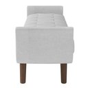 Ver imagem 6 de Puff Recamier Calçadeira 140cm Base Madeira Neville P02 Bouclé Branco - Mpozenato
