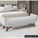 Ver imagem 2 de Puff Recamier Calçadeira 140cm Base Madeira Neville P02 Bouclé Branco - Mpozenato
