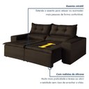 Ver imagem 3 de Sofa Retratil e Reclinavel Monaco 196cm Kc Rei de Casa Veludo Marrom