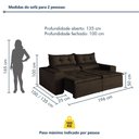 Ver imagem 4 de Sofa Retratil e Reclinavel Monaco 196cm Kc Rei de Casa Veludo Marrom