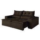 Ver imagem 1 de Sofa Retratil e Reclinavel Monaco 196cm Kc Rei de Casa Veludo Marrom