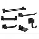 Ver imagem 2 de Kit Banheiro Lavabo Preto Fosco 6 Peças Black Acessorios