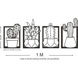 Quadros Decorativos Quarto Decoração Cactos - 3