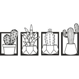 Quadros Decorativos Quarto Decoração Cactos - 4