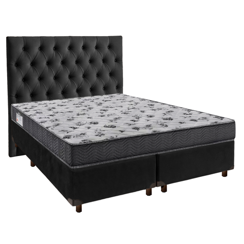 Kit Cama Box + Cabeceira + Colchão Casal D33 - Iso100 - Ortobom