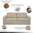 Ver imagem 3 de Sofá Decorativo Agatha 2 Lugares Sala de Estar 150cm Pés em Madeira Couro Bege G88 - Gran Belo