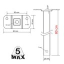 Ver imagem 3 de 06 Suportes Refletor Base Reta Braço 80 Cm 6 Cjts - Branco