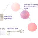 Ver imagem 4 de Bolinhas de Luz Cormilu Led, À Pilha, 20 Bolas, 2.8m, (rosa e Lilás)