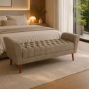 Ver imagem 1 de Recamier Decorativo 150 cm Beira de Cama Casal Estofada na Cor Capuccino