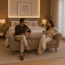 Ver imagem 6 de Recamier Decorativo 150 cm Beira de Cama Casal Estofada na Cor Capuccino