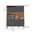 Ver imagem 2 de Armário de Cozinha Alice 1,57m com 7 Portas Amêndoa Grafite