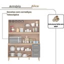 Ver imagem 3 de Armário de Cozinha Alice 1,57m com 7 Portas Amêndoa Grafite