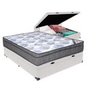 Ver imagem 1 de Cama Box Baú Bege Ortobom Colchão Iso Molas e Pillow Viúvo Branco