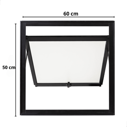 Maxin-ar Vitrô para Banheiro Janela Basculante Tamanha 60x50 em Aluminio Preto e Vidro Boreal - 6