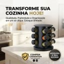 Ver imagem 4 de Porta Condimentos Giratório 12 Potes de Vidro Inox Preto Redondo Relobraz