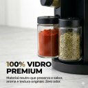 Ver imagem 7 de Porta Condimentos Giratório 12 Potes de Vidro Inox Preto Redondo Relobraz