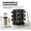 Ver imagem 6 de Porta Condimentos Giratório 12 Potes de Vidro Inox Preto Redondo Relobraz