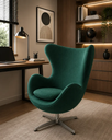Ver imagem 2 de Poltrona Egg em Tecido Suede Verde