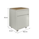 Ver imagem 2 de Gaveteiro 2 Gavetas com Rodízios Hera 48x43x66cm - Via Nossa - Fendi e Freijó