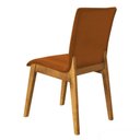 Ver imagem 5 de Kit 4 Cadeiras de Jantar Diamante Estofadas em Veludo Terracota Base Madeira Maciça Mel