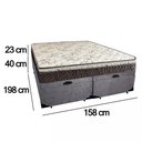 Ver imagem 4 de Cama Box Baú Queen Suede Bipartido + Colchão Elegance Ortopédico Espuma D33 Extra Firme 63x158x198 C